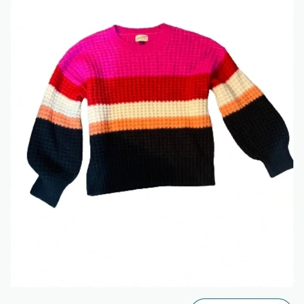 Universal Thread Waffle Knit Color Block Sweater.… - image 2